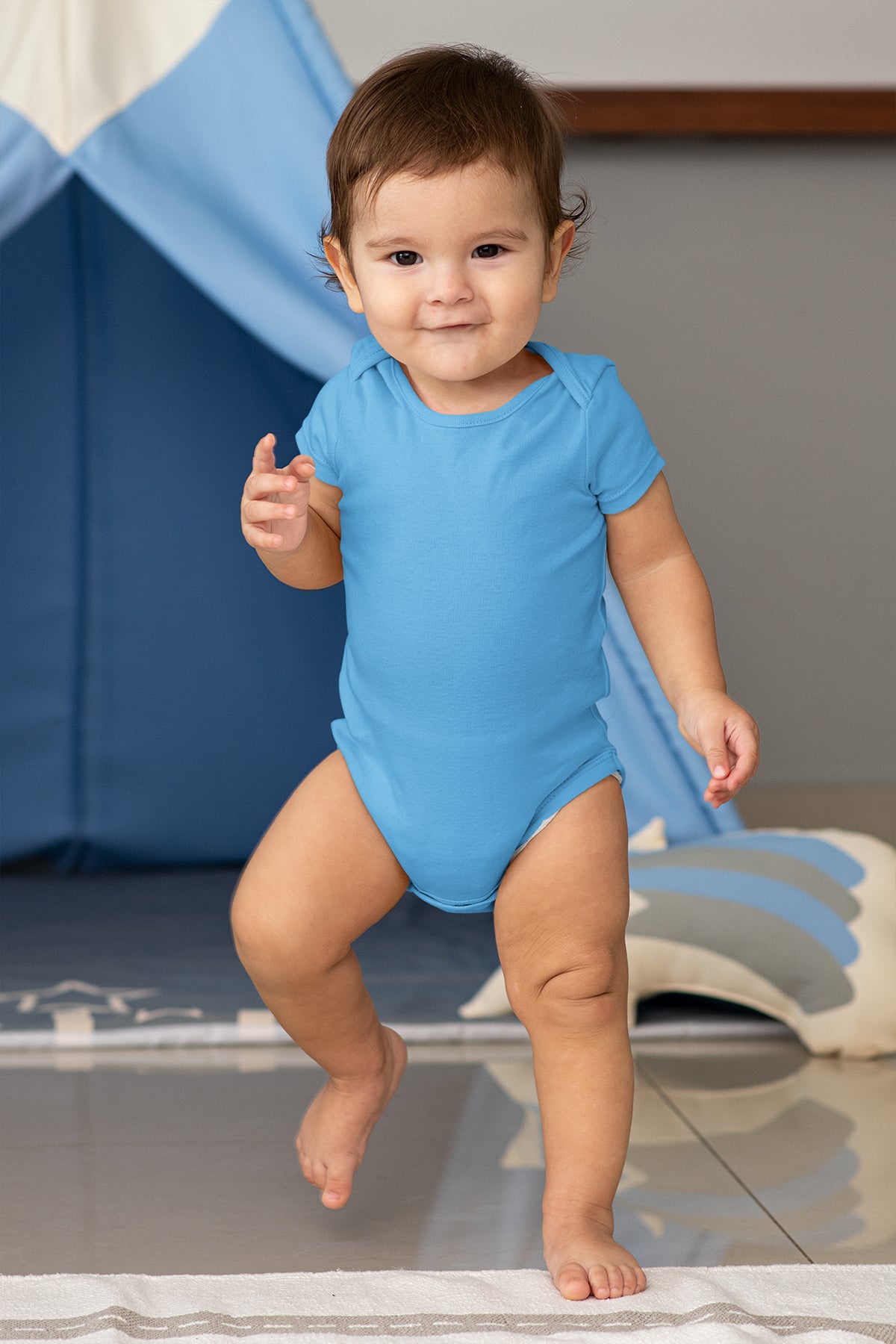 Unisex Turkuaz Bebek Body Zıbın