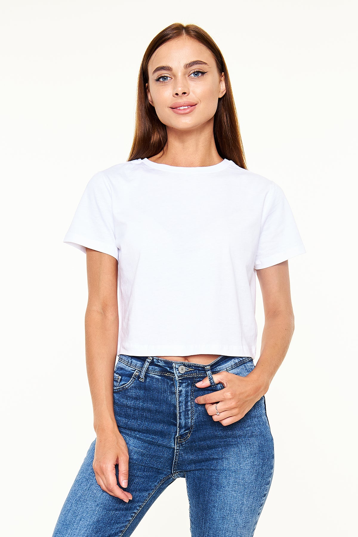 Crop Top Beyaz T-Shirt