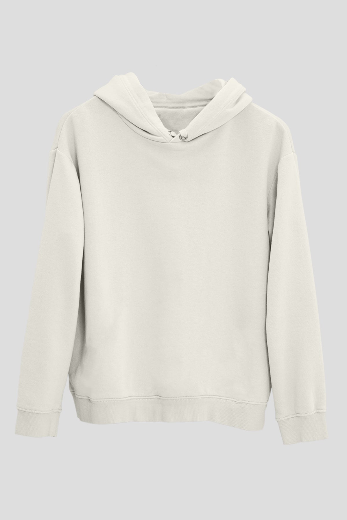 Unisex Regular Ekru Kapşonlu Hoodie