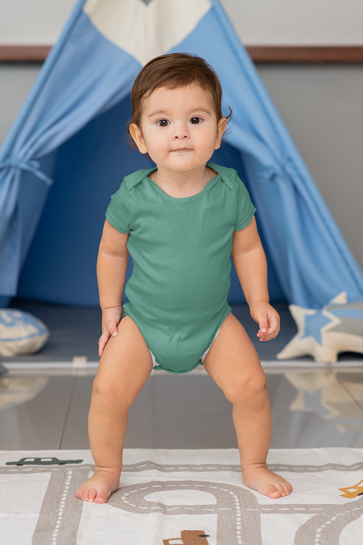 Unisex Su Yeşili Bebek Body Zıbın