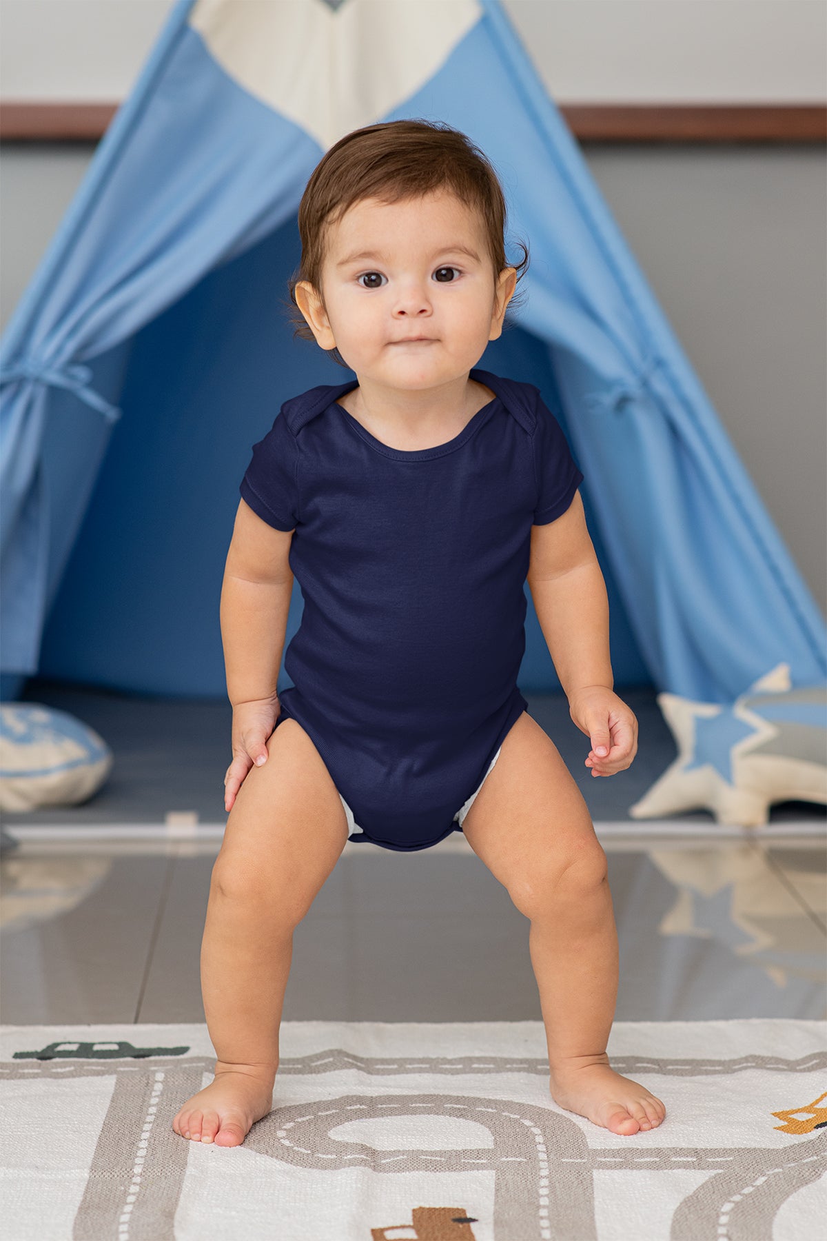 Unisex Lacivert Bebek Body Zıbın