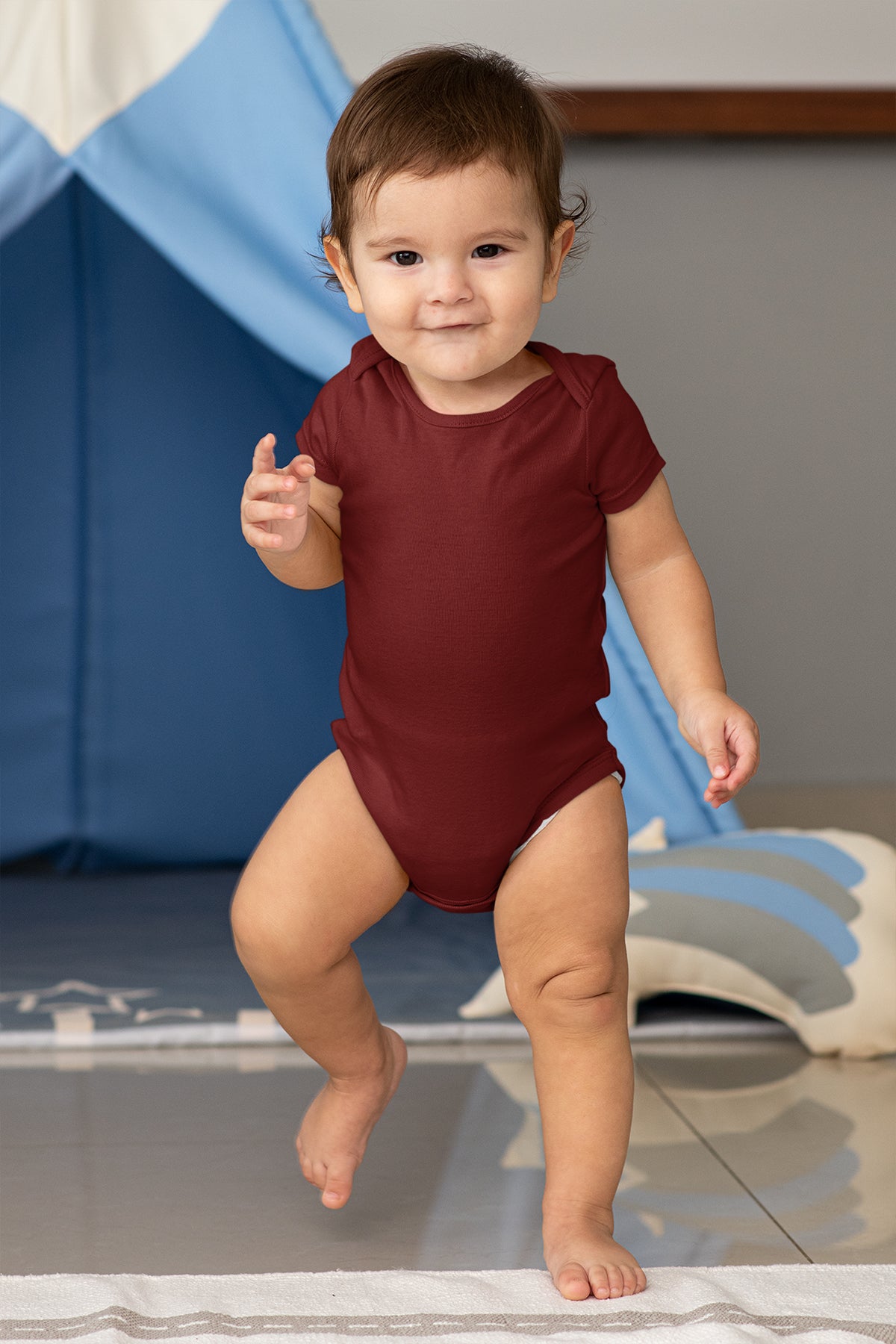 Unisex Bordo Bebek Body Zıbın