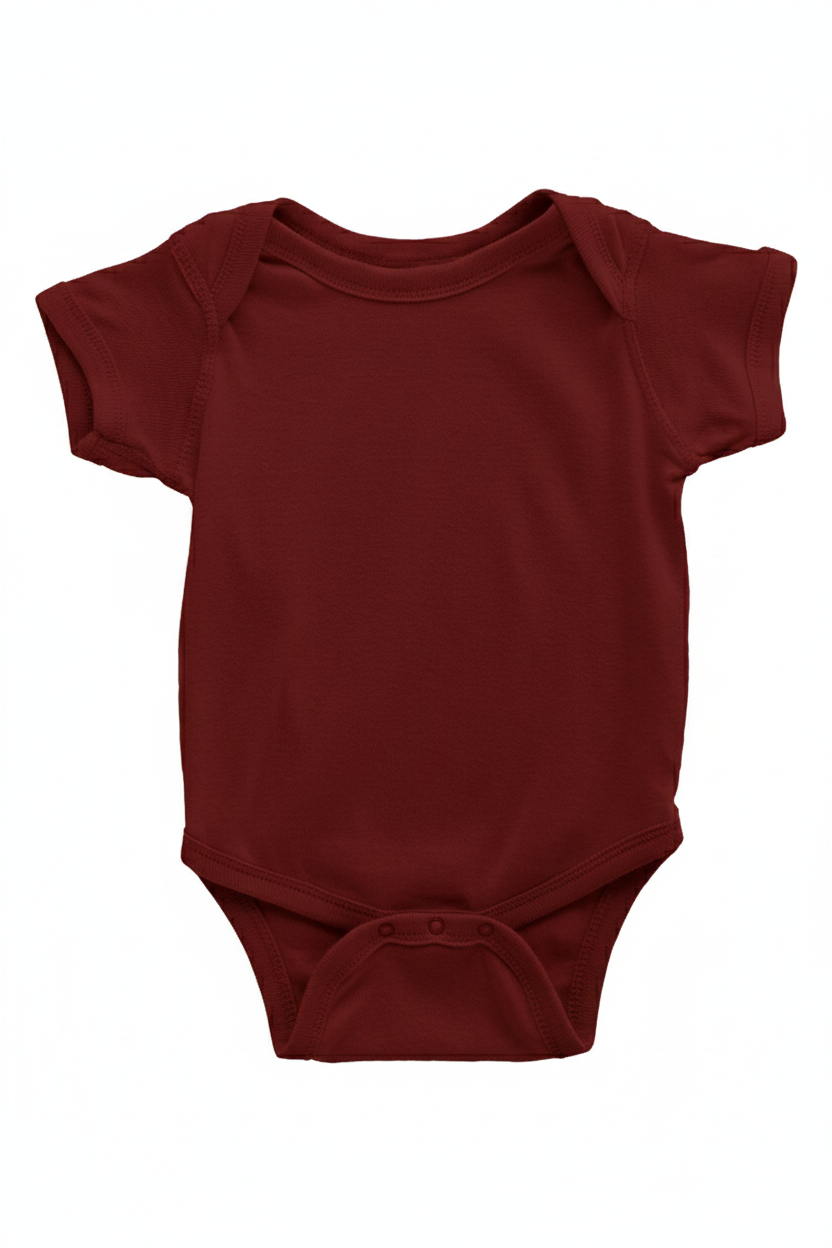 Unisex Bordo Bebek Body Zıbın