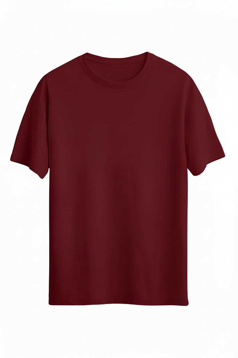 Unisex Regular Bordo T-Shirt