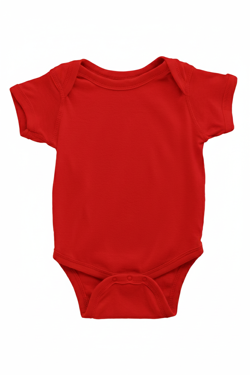 Unisex Kırmızı Bebek Body Zıbın