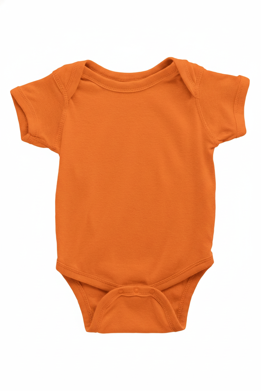 Unisex Turuncu Bebek Body Zıbın